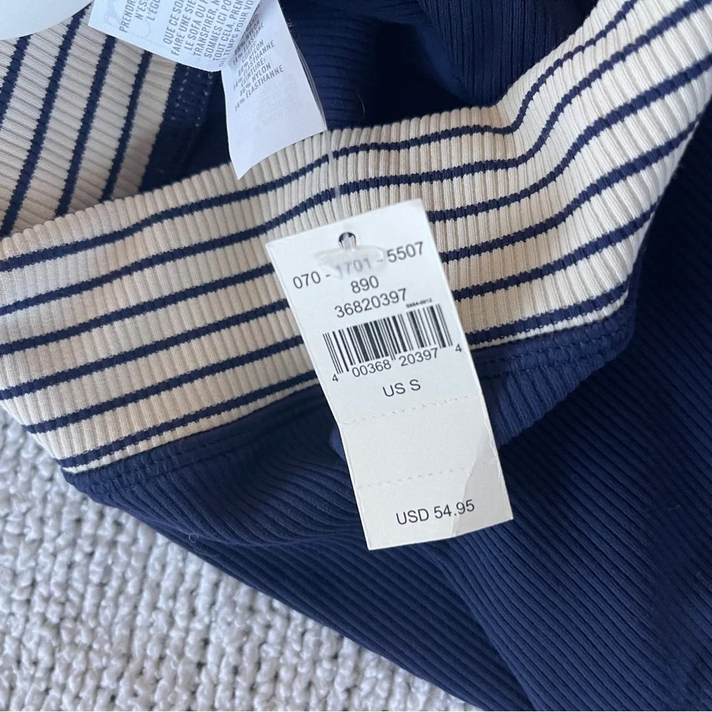 Aerie Navy Blue workout Leggings with Striped Waistband S  NWT - Picture 6 of 7
